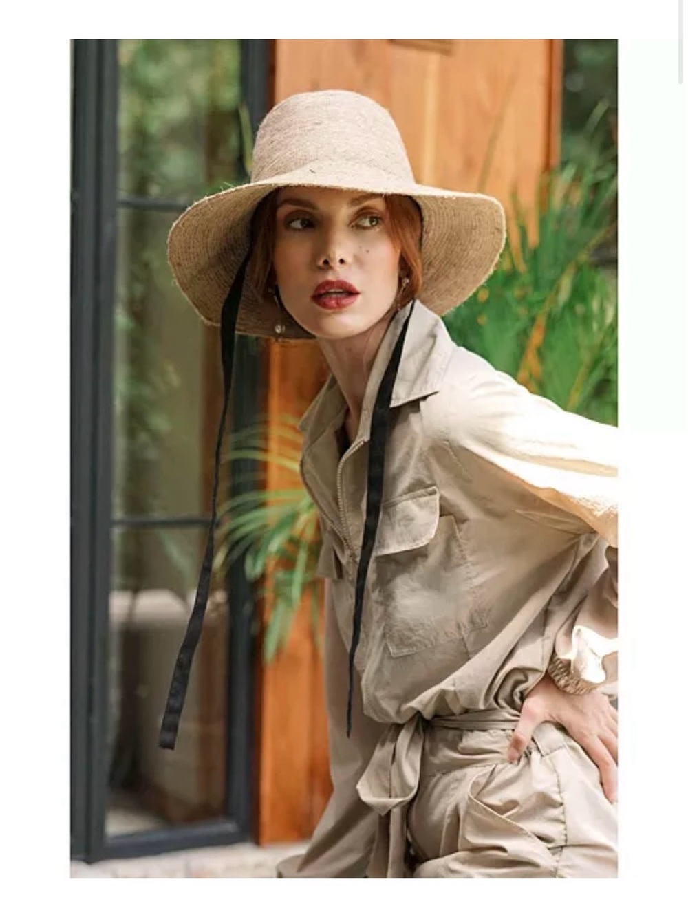 Women’s jute straw Hat - Burnt Sienna size medium - Picture 7 of 8